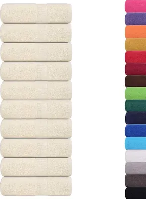 Image de vidaXL Lingettes FROGN, 10 pièces, couleur crème, 30 x 30 cm, 360 g/m²