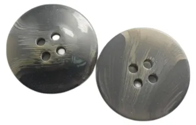 20 Harzknöpfe 15 mm, 4 Löcher, Schwarz, zum Annähen