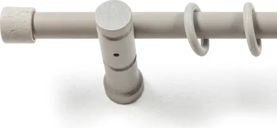 Produktbild von SN Deco - Stilgarnitur Gardinenstange Vorhangstange Cafiro, Holz, moderner Träger, 28 mm, 1-Lauf, Komplettset mit Ringen, Farbe Antikgrau, 360 cm (2x180 cm)
