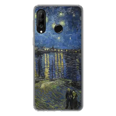 Produktbild von MuchoWow® Handyhülle Schutzhülle Hülle für Huawei P30 Lite Sternennacht über dem Orsay Paris - Vincent Van Gogh Silikon Softcase Handy Hülle - Handyhülle