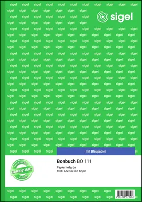 Image de sigel BO111 sigel Formularbuch "Bonbuch", A4, 1000 Abrisse, grün