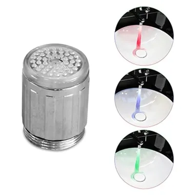 Produktbild von LED Wasserhahnaufsatz mit RGB Farbwechsel für Bad und Küche Eaxus