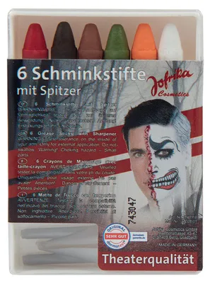 Produktbild von 6 Schminkstifte "Halloween" | mit Spitzer