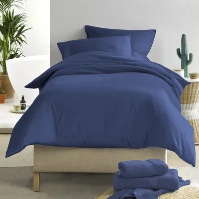 Produktbild von De Witte Lietaer Bettbezug, Olivia Blue Indigo - 140 x 200/220 + 60 x 70 cm - Baumwollsatin