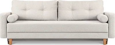 Produktbild von KONSIMO Schlafsofa 3-Personen zeitloses Design mit weiche Sitzfläche und hohe Rückenlehne "ERISO", Weiss, Bouclé-Stoff, Scandinavian, 220x80x100cm