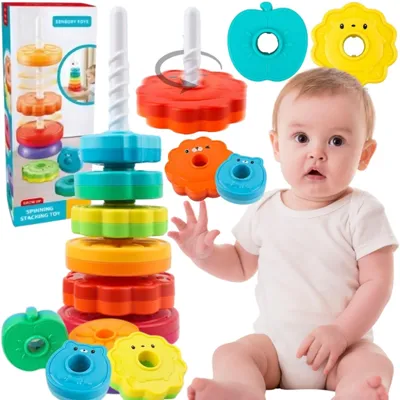 Image de Tour d'animaux torsadée pyramide éducative Woopie Baby