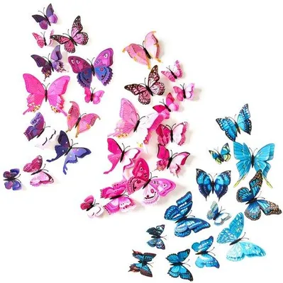 Immagine prodotto di Decorazione farfalla 3D, 36 pezzi, adesivi murali autoadesivi