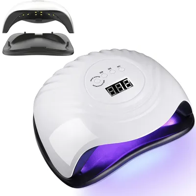 Image de 168W Lampe LED UV amovible pour sécher les ongles Écran LCD Appareil de photopolymérisation Outil de durcissement pour les ongles Convient à tous les gels, blanc