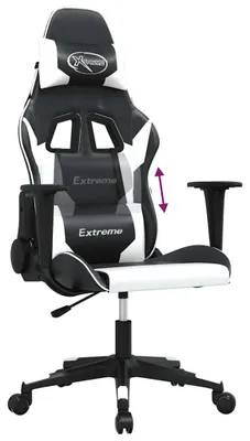 Produktbild von vidaXL Gaming-Stuhl Schwarz und Weiß Kunstleder