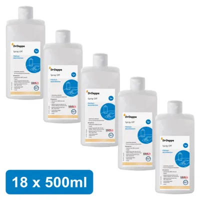 Produktbild von DrDeppe - Spray Off - alkoholhaltiges Flächendesinfektionsmittel - 18 x 500 ml