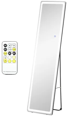 Produktbild von HOMCOM 2 in 1 Standspiegel, Ankleidespiegel, Ganzkörperspiegel mit LED, Silber