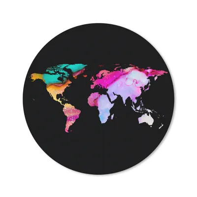 Produktbild von MuchoWow® Mauspad Mousepad Weltkarte - Farben - Farbe 30x30 cm - Mousepads - Maus Mat - Pad - Mausunterlage - Tischunterlage - Schreibtischmatten