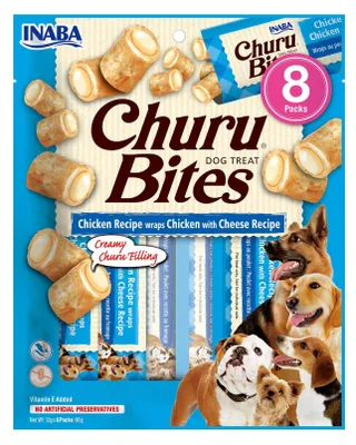Produktbild von Inaba Dog Churu Hundesnack Bites Wrap Huhn & Käse 8 x 12 g
