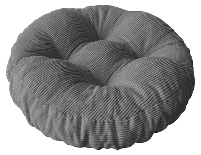 Rundes Sitzkissen 65x65 cm, Cord, Outdoor, waschbar, grau