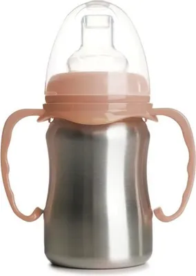 Immagine prodotto di Thermobaby Bicchiere con beccuccio Inox, 180 ml, pesca, ergonomico, a prova di perdite, senza