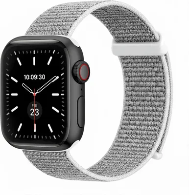 Produktbild von Smartwatch Armband für Apple Watch Series 6 40mm Nylon Textil Band Ersatzband Wechselband Klettverschluss flexibel atmungsaktiv Grau