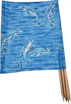 Produktbild von WINDSCHUTZ 8m für Strand Garten Meer SICHTSCHUTZ Blickschutz 3. Delfine