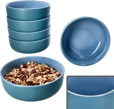 Produktbild von Ritzenhoff 6x Jasper Schale Ø14,3cm Ozeanblau 360ml Steingut 6 Pers. Müslischüssel