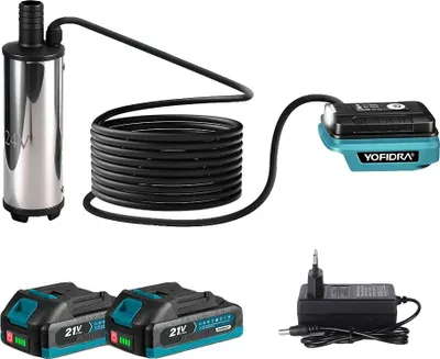 Image de Pompe submersible, design compact, applications polyvalentes, lot de 2 batteries, UE