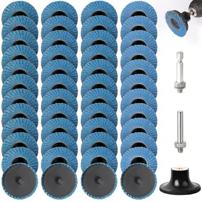Obrázek produktu pro Brousky 50 mm, zirkonkorund, 75 kusů, zrnitost 40/60/80/120, pro úhlové brusky, vhodné pro kov, ocel a dřevo