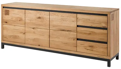 Immagine prodotto di MASSIVMOEBEL24 | credenza in legno di Quercia Selvatica 210x45x85 quercia naturale oliato VILLANDERS #152