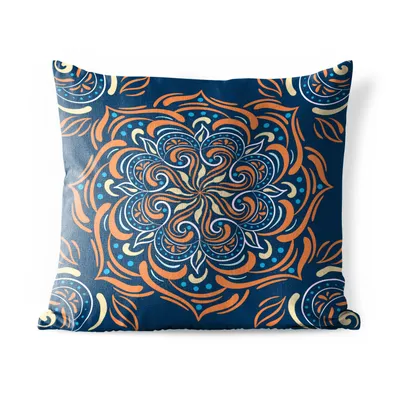 Obrázek produktu pro MuchoWow® Vnější polštář - Mandala - Oranžová - Vzory -50x50 cm- Odolnost proti povětrnostním vlivům - polštář do obývacího pokoje