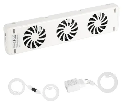 Productafbeelding van Ikodm radiatorventilator, 3-voudig, set van 1, met temperatuurregeling, geschikt voor radiatoren tot ≤50 cm