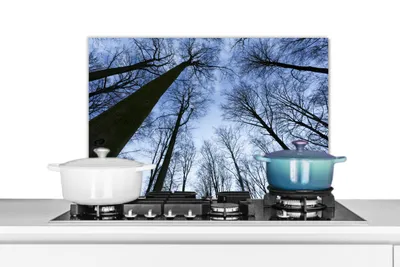 Obrázok produktu pre MuchoWow® Splashback Kuchyňa - Kuchynský backsplash - Ochrana steny pre sporák a drez Les - stromy - obloha 70x50cm Alu-Dibond (alternatíva k