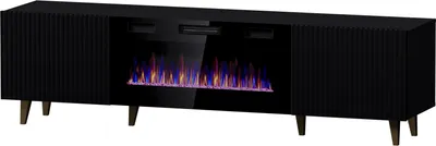 Image de Cama RTV Armoire PAFOS EF avec cheminée électrique 180x42x49 noir mat, noir, étagère à particules, noir, étagère à particules, stratifié, mat