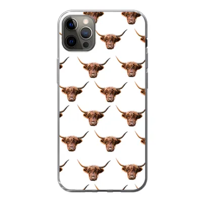 Produktbild von MuchoWow® Handyhülle Schutzhülle Hülle für iPhone 12 Pro Max Schottischer Highlander - Kuh - Muster Silikon Softcase Handy Hülle - Hartschale