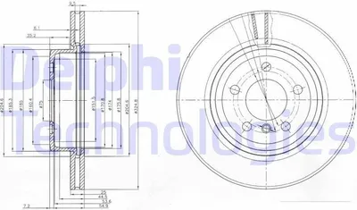Produktbild von 2x DELPHI Bremsscheibe BG3938 für BMW X3 (E83) 62mm 325mm