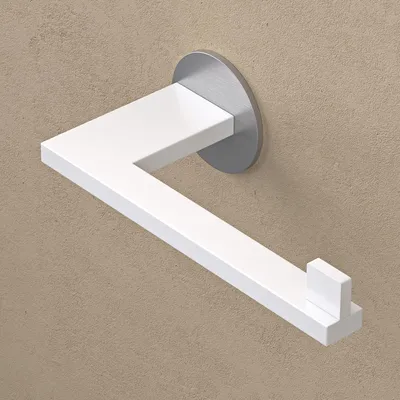 Produktbild von doporro Toilettenpapierhalter selbstklebend, Klopapierhalter aus Edelstahl ohne Bohren, Klorollenhalter für Badezimmer, Matt weiß/Nickel gebürstet Lino-04
