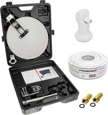 Produktbild von PremiumX Camping SAT Anlage im Koffer Single LNB 15m Kabel 2x F-Stecker
