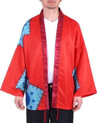 Produktbild von Monkey D. Ruffy Kimono Jacke | One Piece Haori Umhang | Rot | Größe: S/M