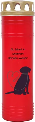 Produktbild von Grabkerze Rot, Brenndauer: 100 Stunden ( 4 Tage ), Motiv: Labrador
