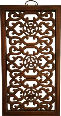 Zdjęcie produktu dla Fine Asianliving Antyczny chiński drewniany panel ręcznie rzeźbiony W39xD3xH74cm