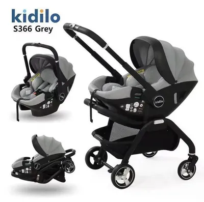Productafbeelding van 3-in-1 kinderwagen met reiswieg en autostoel