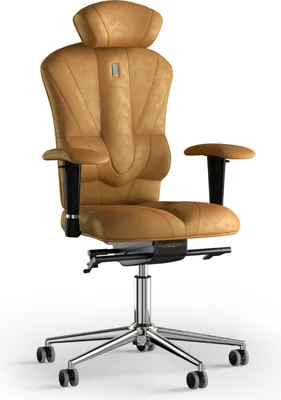 Produktbild von KULIK SYSTEM Victory – Schreibtischstuhl für Büro und Zuhause mit patentierter ergonomisch geformter Rückenlehne und Sitzkissen. Antara-Honig