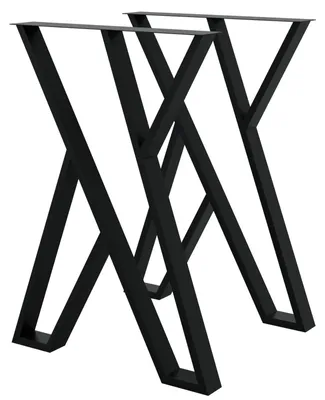 Produktbild von DIY Tischkufen 50x71cm X-Form Tischgestell Esszimmertisch Beine Füße schwarz