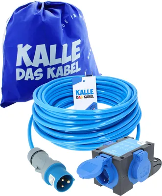 Produktbild von Kalle Adapterkabel CEE 230V 16A 2,5mm² auf Zelt Edition Extreme Blau IP44 10 Meter