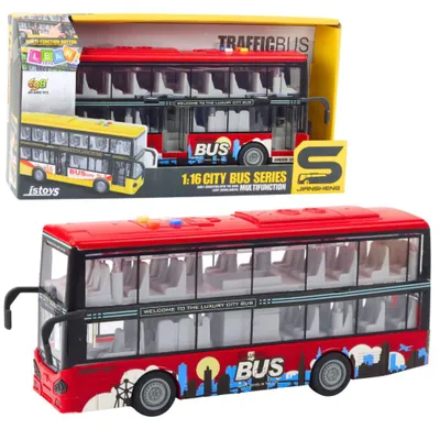 Produktbild von Stadtbus Doppeldecker 1:16 Fahrt Licht Sound Rot