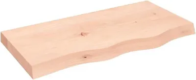 Imagen del producto de Tablero de mesa de 80x40 cm, madera maciza de roble, sin tratar, con borde natural
