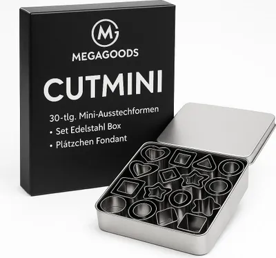 Produktbild von 30-tlg. Mini-Ausstechformen Set Edelstahl Box Plätzchen Fondant DE.