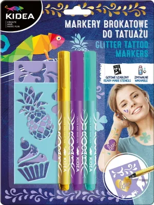 Produktbild von Kidea Markery do tatuażu z szablonami 3 kolory