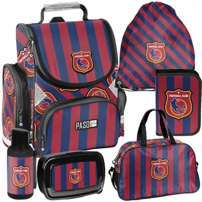 Produktbild von Mega Schulset – Fußball 6-teiliges Schulranzen-Set Für Jungen & Mädchen Klasse 1–4 FOOTBALL