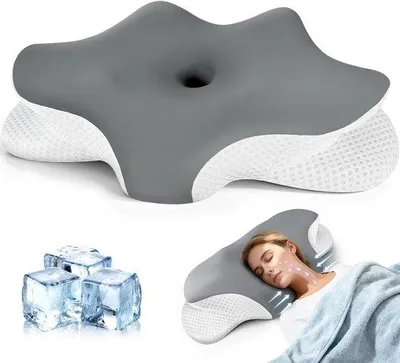 Produktbild von Nackenkissen – Ergonomisches Kissen – Memory-Schaum – Unterstützt Kopf und Nacken für einen guten Schlaf