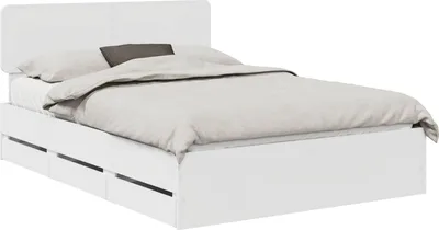 Produktbild von vidaXL Bettrahmen mit Schubladen Weiß 140 x 190 cm Holzwerkstoff
