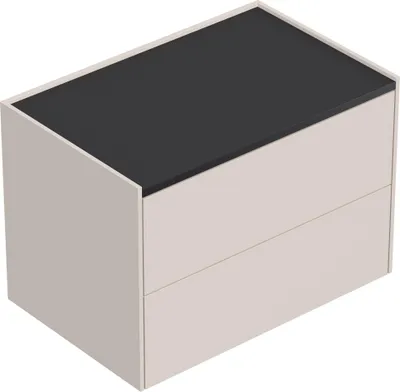 Immagine prodotto di Cassettiera design Somnia XL 70cm, 2 cassetti pushaus laccati crema grafite