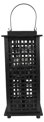 Produktbild von Clayre & Eef Windlicht 19x19x43 cm Schwarz Bambus