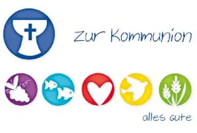 Produktbild von Kommunion - Glückwunschkarte im Format 11,5 x 17 cm mit Briefumschlag